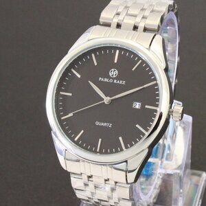 Men's Casual Fashion Watch Silver Tone Butterfly Clasp 40mm